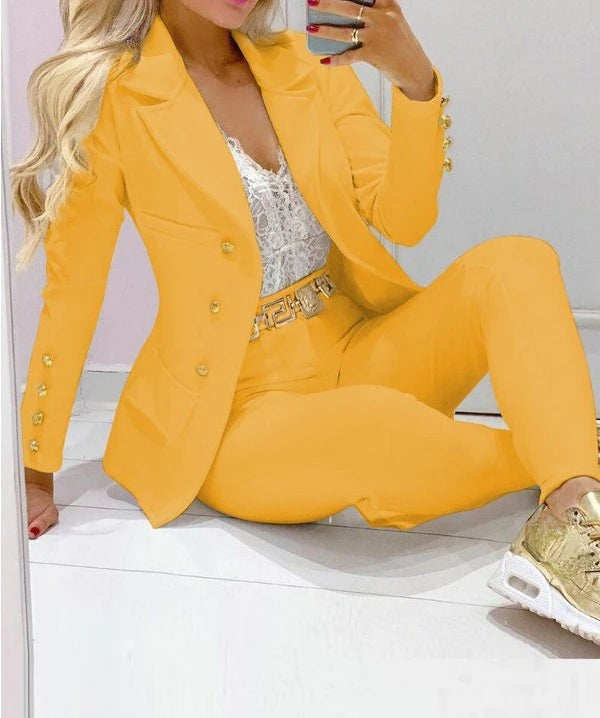Women's Autumn Clothes Two Piece Set Female Coats and Pants Fashion Versatile Casual Long Sleeve Jacket and Trousers Suit 2023 - JN Fashion Fusion