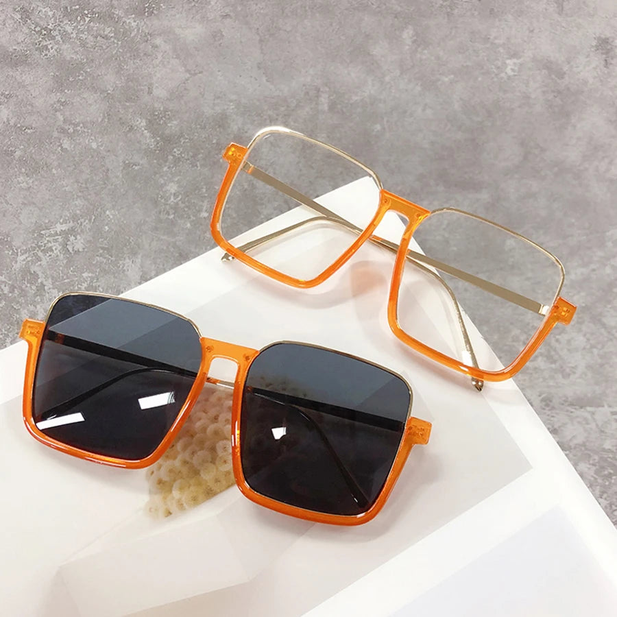 Sunglasses Women 2025 Drive Travel Big Square Frame Luxury Brand Design Gradient Colors Vintage Sun Glasses Ladies Men Unisex - JN Fashion Fusion