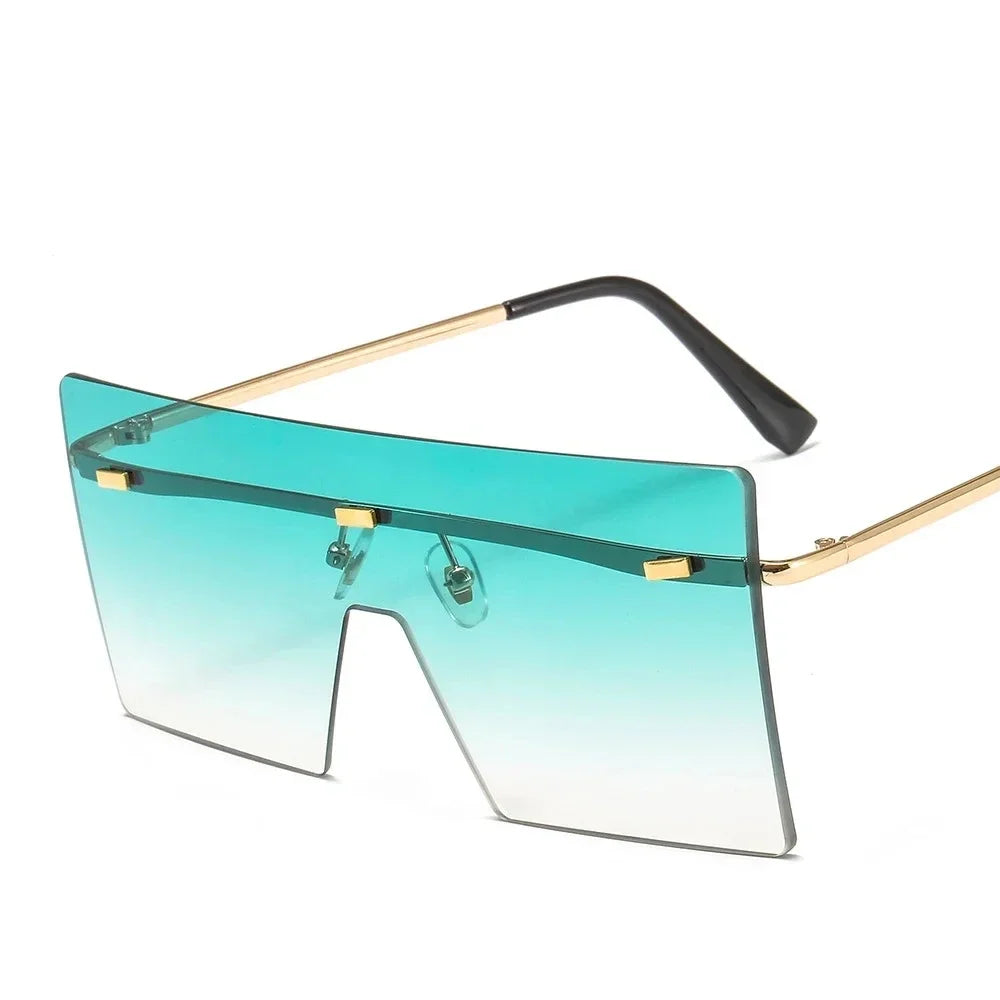 Oversized Rimless Sunglasses Fashion Women Metal Gradient Sun glasses Luxury Lady Sunglass Eyewear UV400 Shades gafas de sol - JN Fashion Fusion