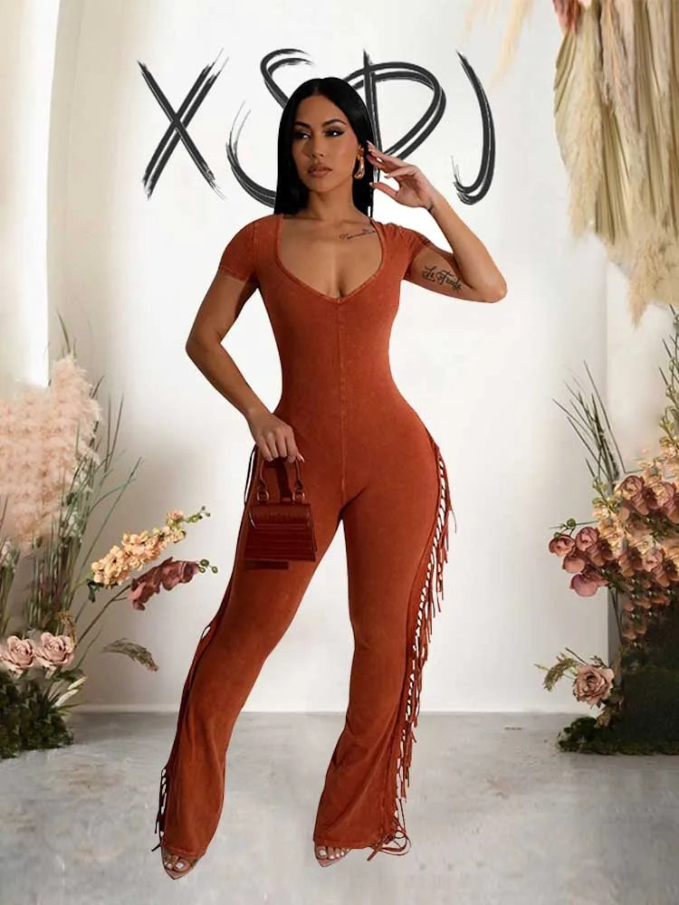 Womens One Piece Jumpsuit Solid Color Jumpsuits for Women Summer Sexy Ladies Knit Jumpsuits Skinny Wholesale Dropshipping - JN Fashion Fusion