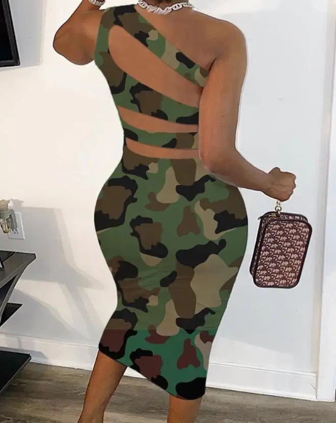 Women Sexy Cut Out Lace-Up Dress 2023 Summer Ladies Fashion Women's Zipper Design Sleeveless Midi Bodycon Lace-Up Dresses - JN Fashion Fusion