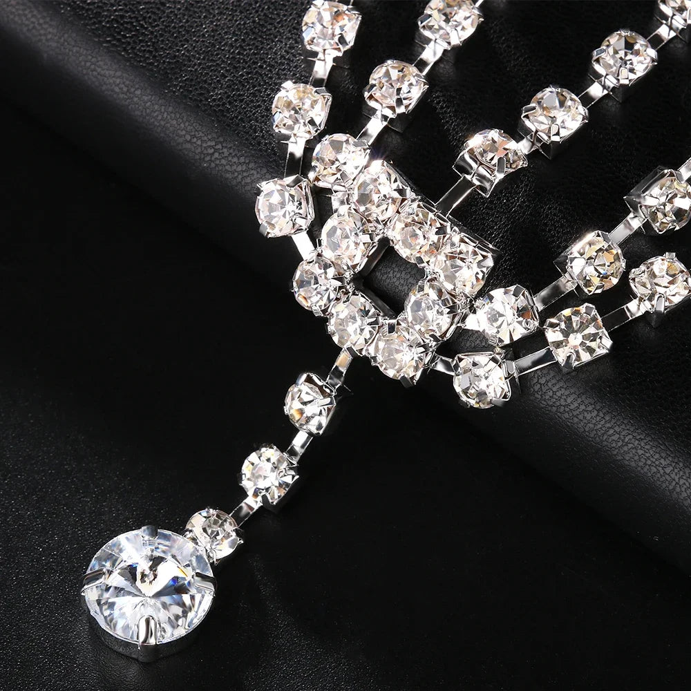 Fashion Trendy Rhinestone Fringe Head Chain Forehead Headband Bohemian Hair Accesories Tiara Headdress Wedding for Women