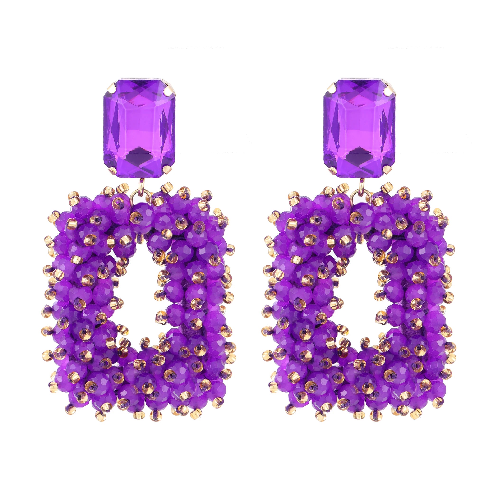 INKDEW Square Crystal Drop Earrings for Women Big Long Earrings Handmade Faceted Beads Earrings Jewelry Gift boho Fashion EA123 - JN Fashion Fusion