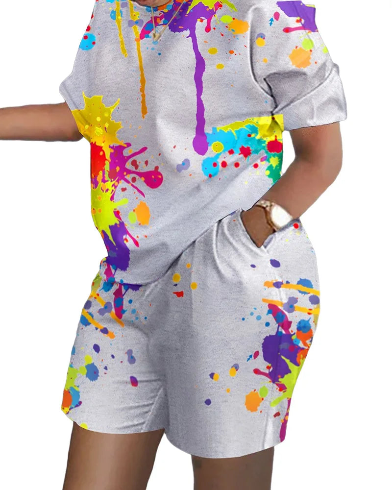 Womens Short Suit Summer Popular Luxury T-shirt+Shorts 2 Piece Sets Fashion Casual Soft Jogging Tracksuit Trend Outfits Clothing - JN Fashion Fusion