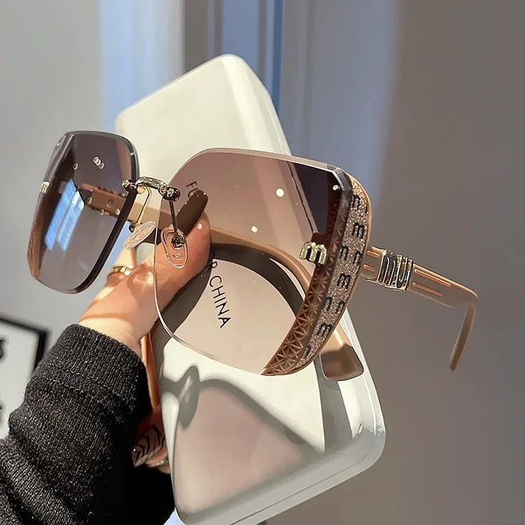 2025 New Fashionable Edge Cutting Sunglasses Half Frame High Quality Trendy Simple Sunglasses for Women - JN Fashion Fusion