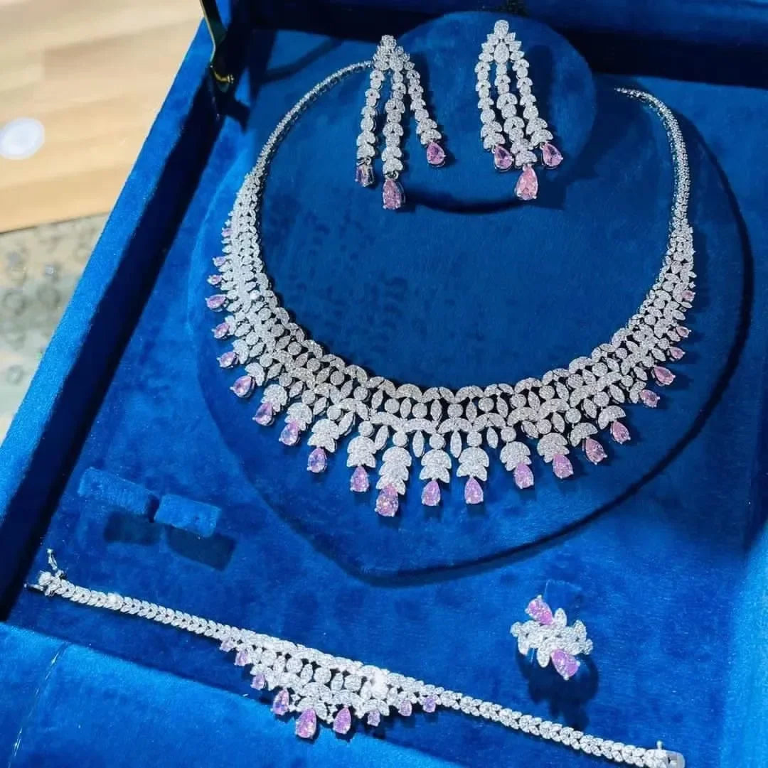 2023 Hot Selling Cubic Zirconia Bridal Wedding Jewelry Set Bridal 4-piece Set Women's Jewelry Set Jewelry Brand Reproduction - JN Fashion Fusion