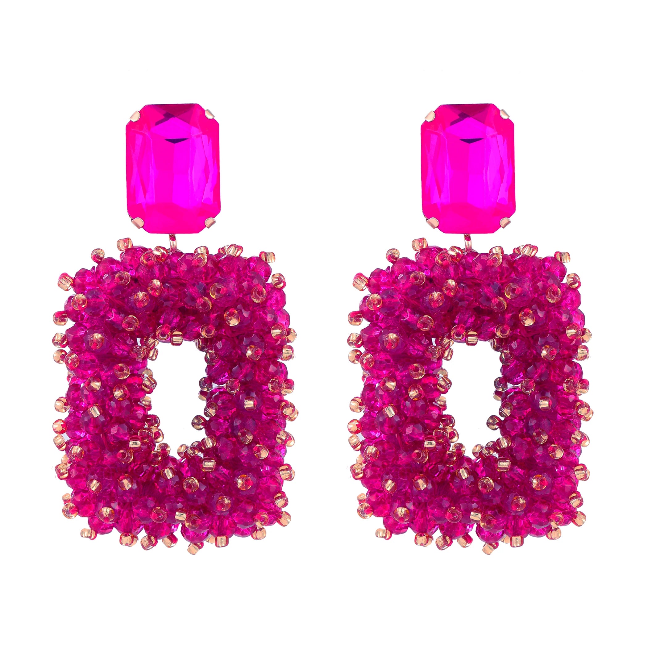 INKDEW Square Crystal Drop Earrings for Women Big Long Earrings Handmade Faceted Beads Earrings Jewelry Gift boho Fashion EA123 - JN Fashion Fusion