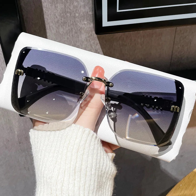 2025 New Fashionable Edge Cutting Sunglasses Half Frame High Quality Trendy Simple Sunglasses for Women - JN Fashion Fusion