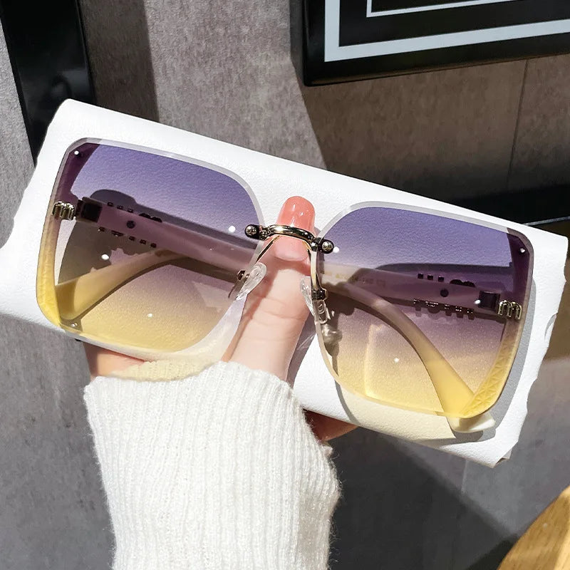 2025 New Fashionable Edge Cutting Sunglasses Half Frame High Quality Trendy Simple Sunglasses for Women - JN Fashion Fusion