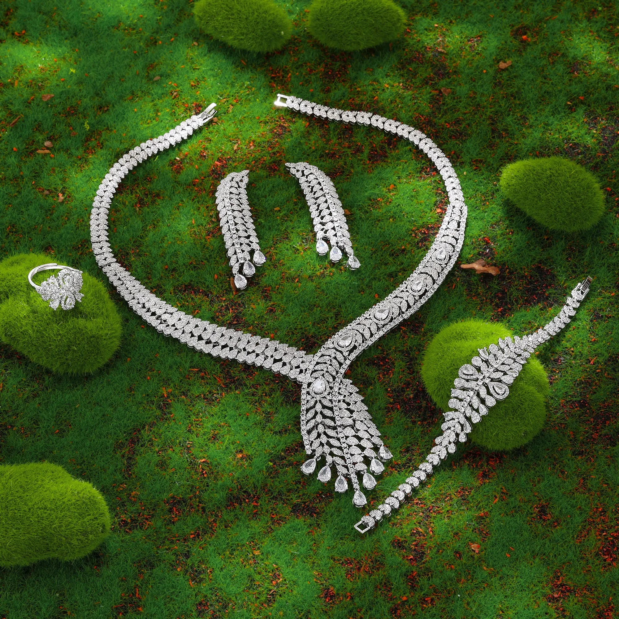 2023 Hot Selling Cubic Zirconia Bridal Wedding Jewelry Set Bridal 4-piece Set Women's Jewelry Set Jewelry Brand Reproduction - JN Fashion Fusion