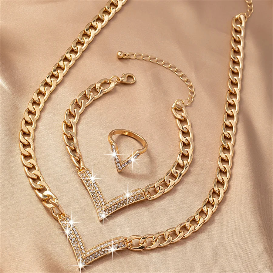 Fashion Brand V Letter Pendant Necklace for Women - Stainless Steel Luxury Jewelry, Elegant Women's Necklace - JN Fashion Fusion