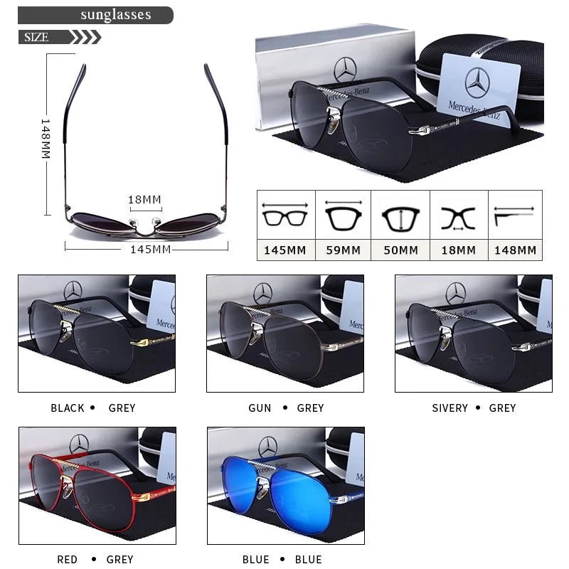 For Mercedes Benz A B C E S V Class GLB GLC GLE AMG Pilot SLK SLC ML Car High Men Anti Glare Driver Goggles Polarized Sunglasses - JN Fashion Fusion