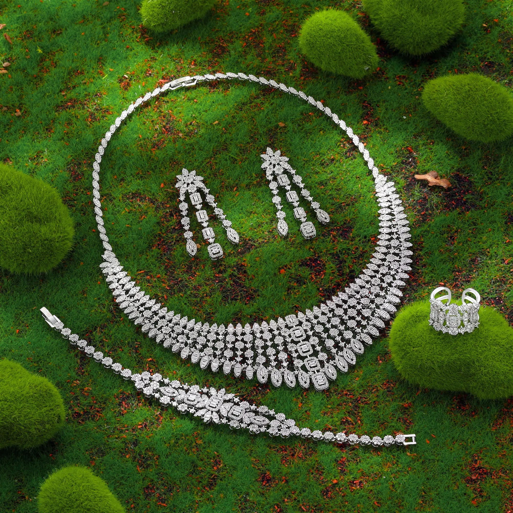 2023 Hot Selling Cubic Zirconia Bridal Wedding Jewelry Set Bridal 4-piece Set Women's Jewelry Set Jewelry Brand Reproduction - JN Fashion Fusion