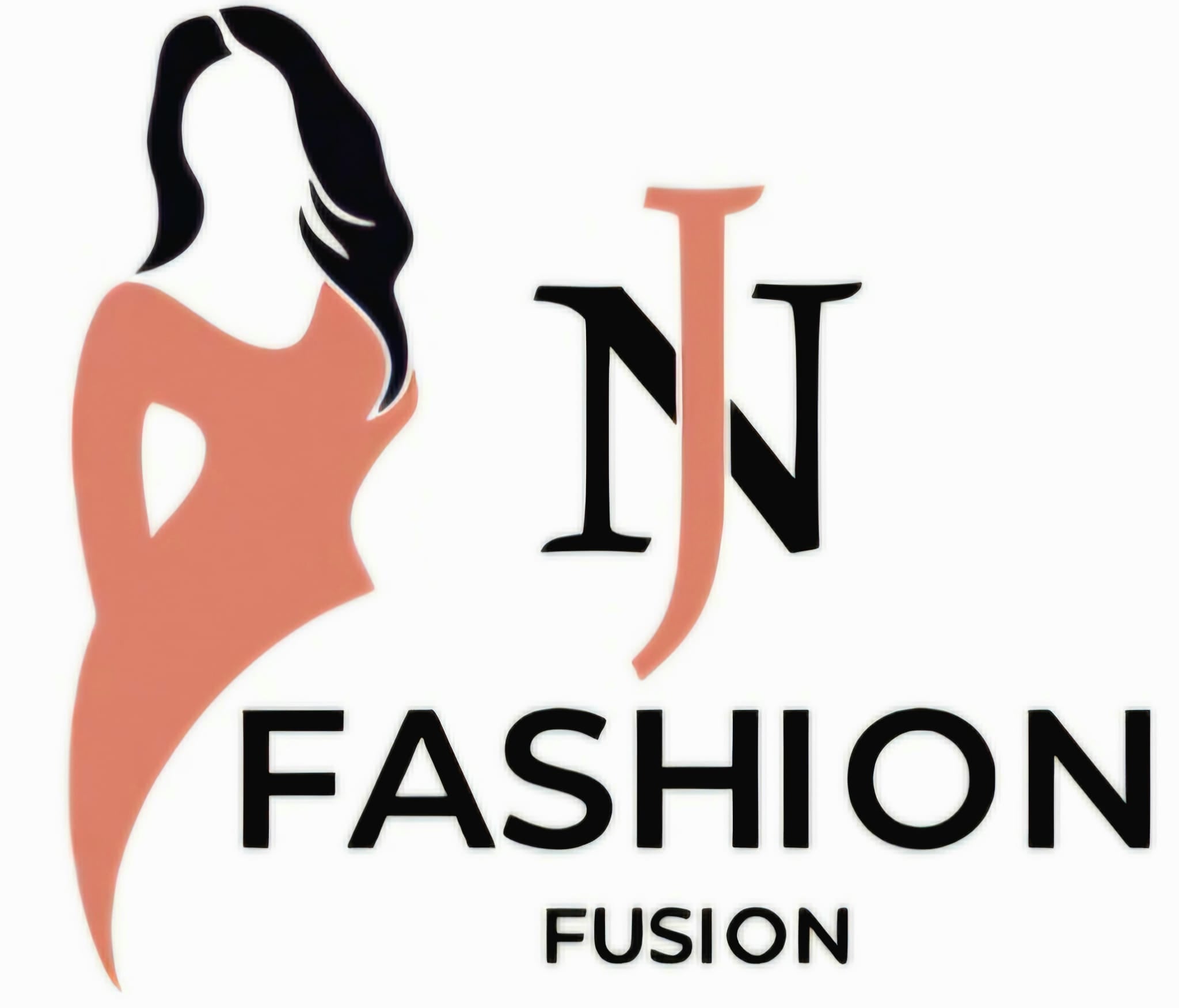 Logo of NJ Fashion Fusion with a stylized woman and abstract design collection