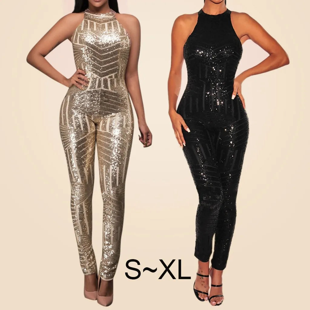 Off Shoulder Women's Jumpsuit O-neck Sleeveless Casual Romper Sexy Clubwear Party Playsuit - Combinaison Femme - JN Fashion Fusion