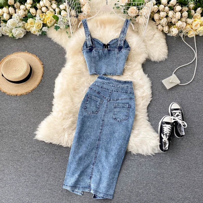 Women's Hong Kong Style Ins Sexy Vest Denim Sling - JN Fashion Fusion