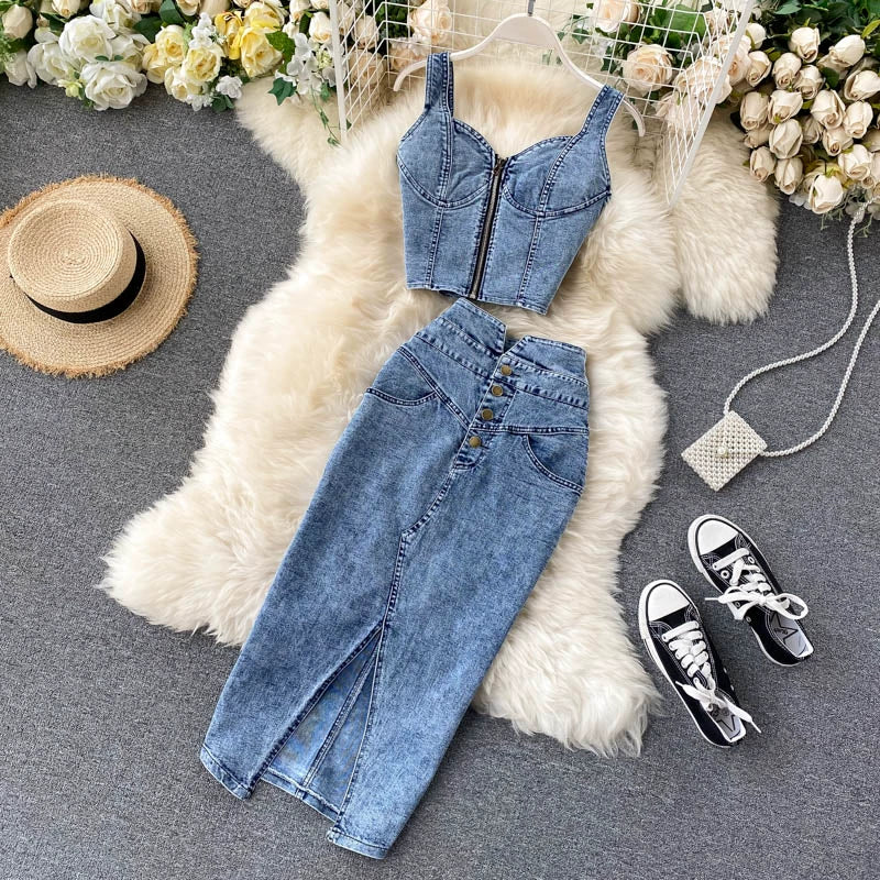 Women's Hong Kong Style Ins Sexy Vest Denim Sling - JN Fashion Fusion