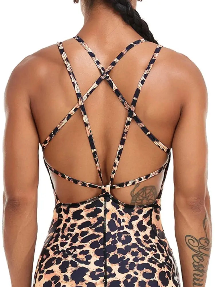 2024 Summer Women Sports Jumpsuit Camouflage Sleeveless Jumpsuit Sexy Backless Fitness Tracksuit Gym Running Sportswear Leggings - JN Fashion Fusion