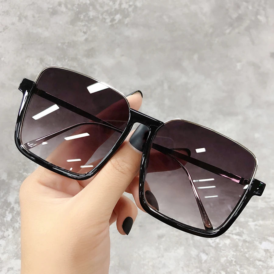 Sunglasses Women 2025 Drive Travel Big Square Frame Luxury Brand Design Gradient Colors Vintage Sun Glasses Ladies Men Unisex - JN Fashion Fusion