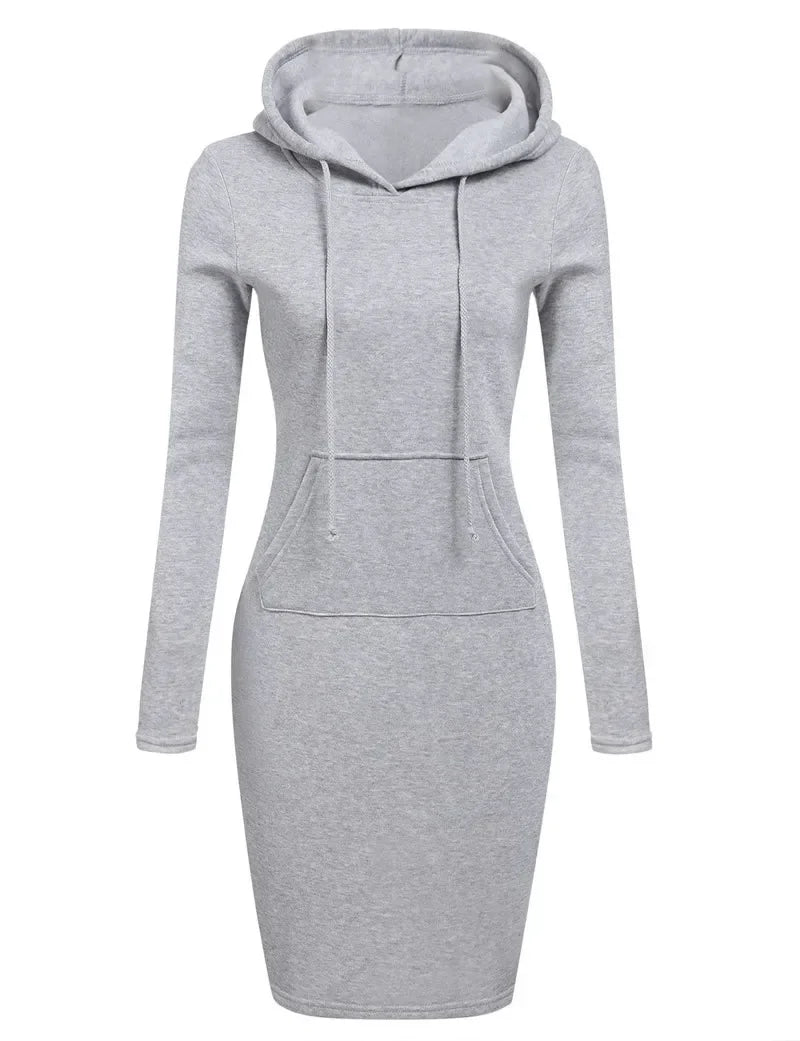 Ladies Autumn Attire Women's Hooded Dresses Hoodie - Style Sweatshirt Dresses for Women Tops in Ladies Clothing - JN Fashion Fusion