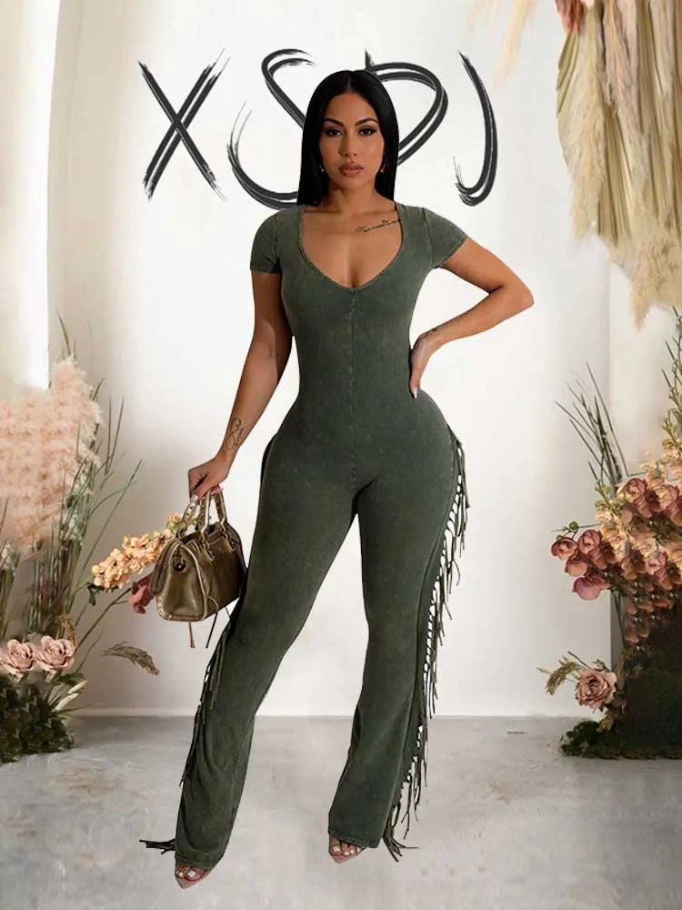 Womens One Piece Jumpsuit Solid Color Jumpsuits for Women Summer Sexy Ladies Knit Jumpsuits Skinny Wholesale Dropshipping - JN Fashion Fusion