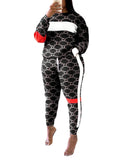 JN Fashion Fusion women's two-piece casual tracksuit with long sleeve top and sport pants, perfect for spring and autumn wear.