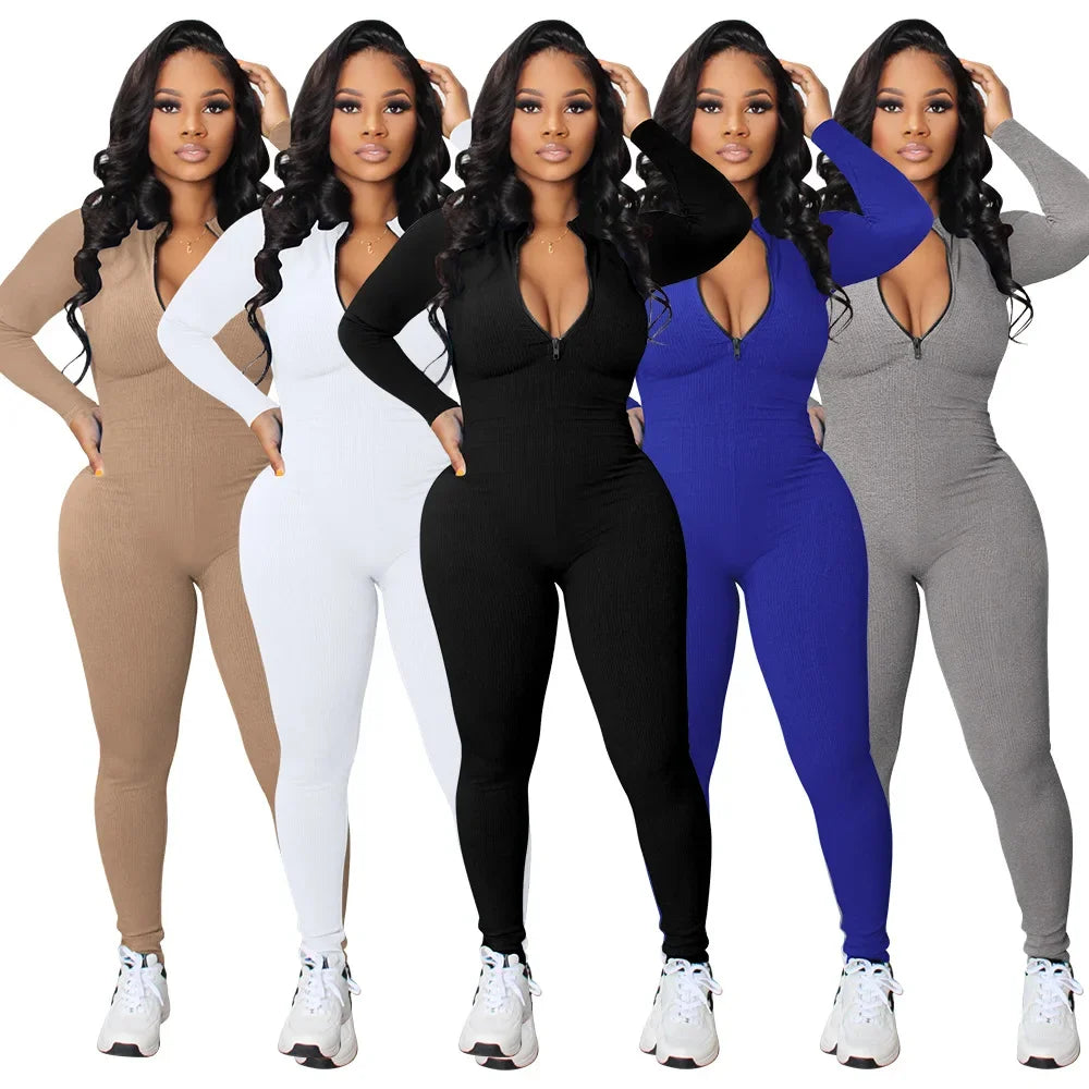 Womens Jumpsuits 2023 Summer Bodycon One Piece Sexy Sleeveless Rompers Bodysuit for Women - JN Fashion Fusion