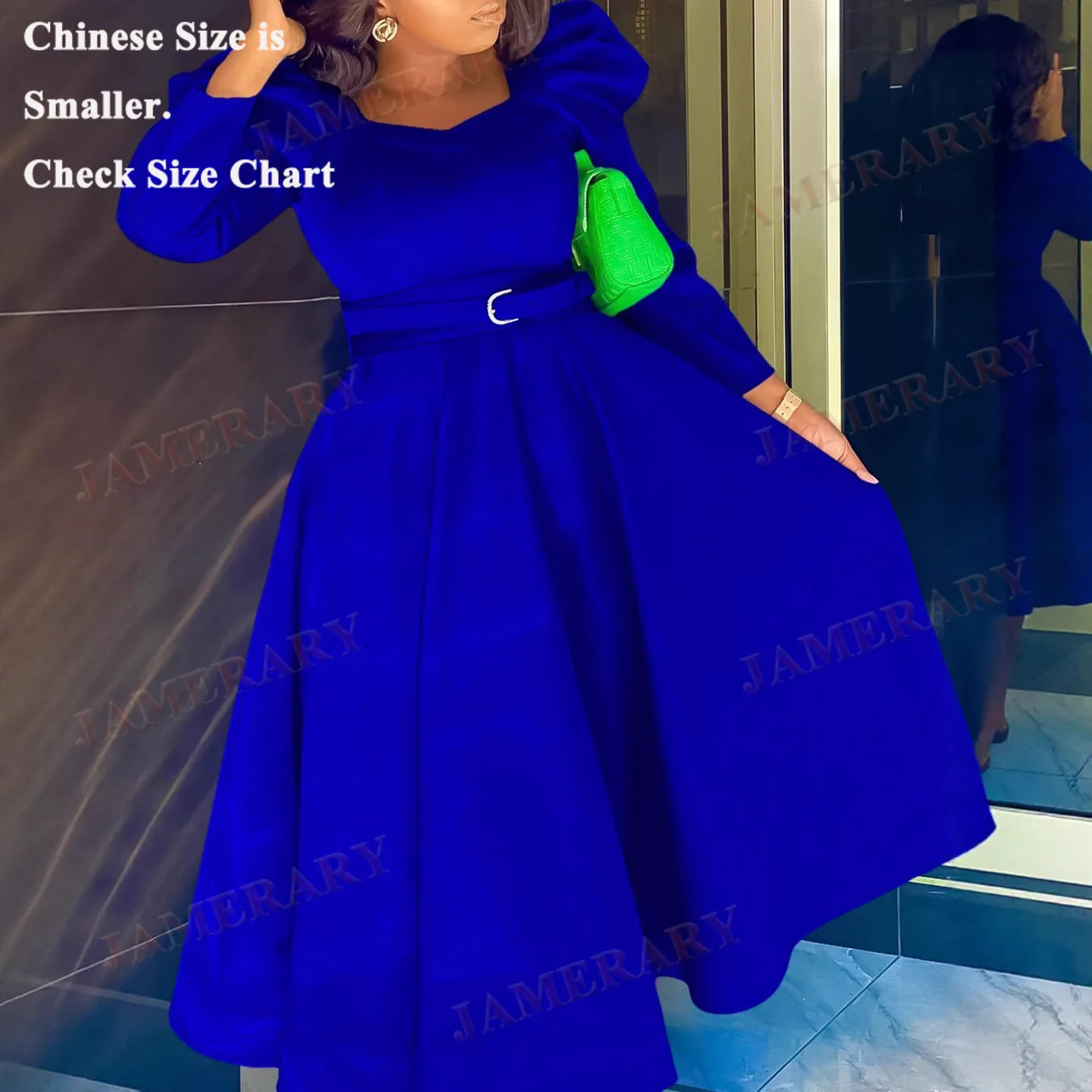 Vintage Spring Autumn Formal Evening Long Sleeve Midi Dresses Women Bubble A Line Pleated Big Bottom Wedding Party Dress