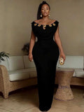 Evening Dress for Parties High Waist Slim Fit Bohemian Dress Chic Woman Wedding Invite Off Shoulder Sexy Long Dresses Elegant
