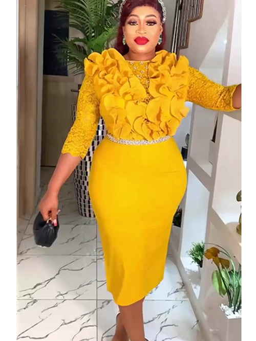 African Party Dresses for Women 2026 New Dashiki Ankara Lace Evening Gowns Turkey Outfits Robe Africa Clothing - JN Fashion Fusion