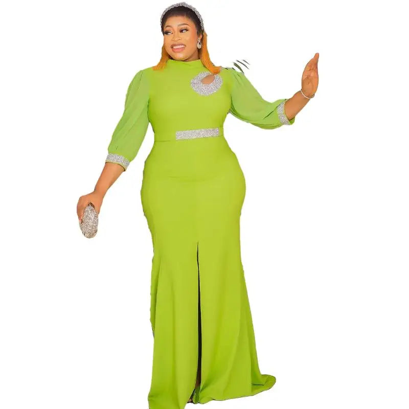 2026 Elegant Plus Size African Party Dresses for Women Sexy Bodycon Maxi Long Dress Fashion Wedding Evening Gowns Ankara Outfit