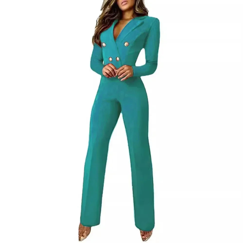 European and American Women's Autumn and Winter Wish New Long-sleeved Slim-fit Professional Jumpsuit - JN Fashion Fusion