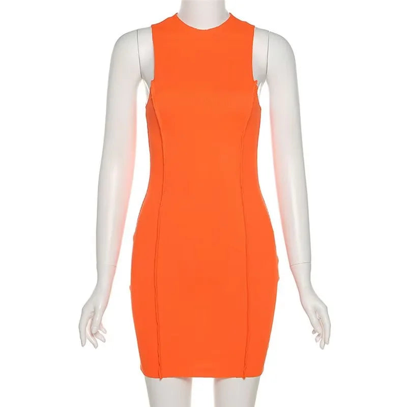 Women's Sleeveless Mini Bodycon Dress Y2K Cutout Sundress Beach Party Sexy Club Short Dress New Streetwear HotSweet Tank Dress - JN Fashion Fusion