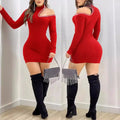 Women's Clothing Hollow Hot Drilling Midi Dress Long Sleeve Solid Color Sexy Bodycon Fashion Summer Dress - JN Fashion Fusion