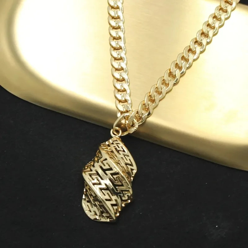 Golden Necklace Jewelry Set for Women Special Hollow Design Pendant Earrings Wedding Anniversary Gifts Jewellry Accessories - JN Fashion Fusion