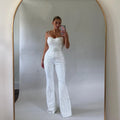 New Shiny Sequined Backless Banquet Jumpsuit Casual Women's Off Shoulder Summer Playsuit Fashion Sleeveless High Waist Rompers