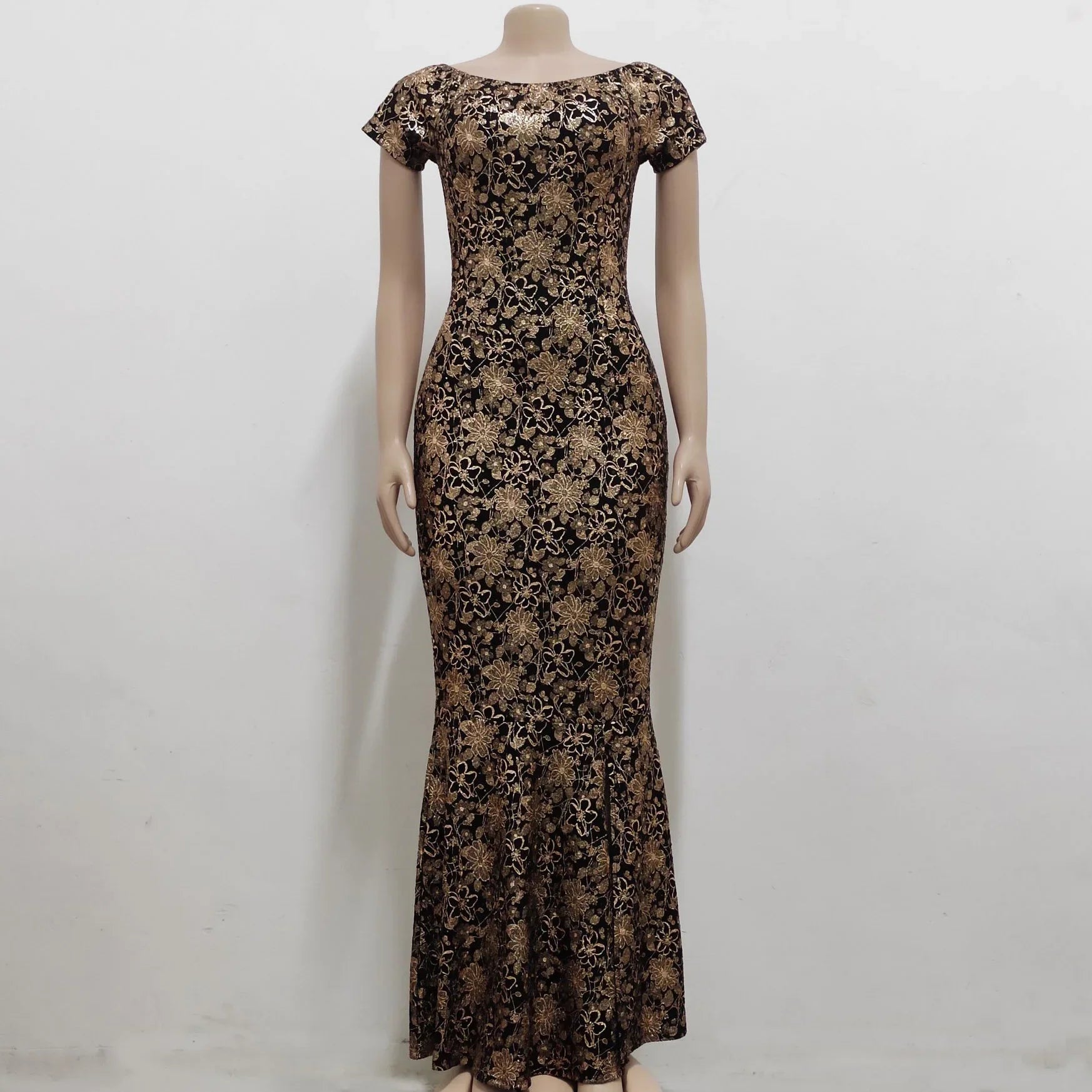 Vestidos Ladies Long Luxury Designer Classy Party Dress Off the Shoulder Short Sleeve Slit Maxi Long Dresse - JN Fashion Fusion