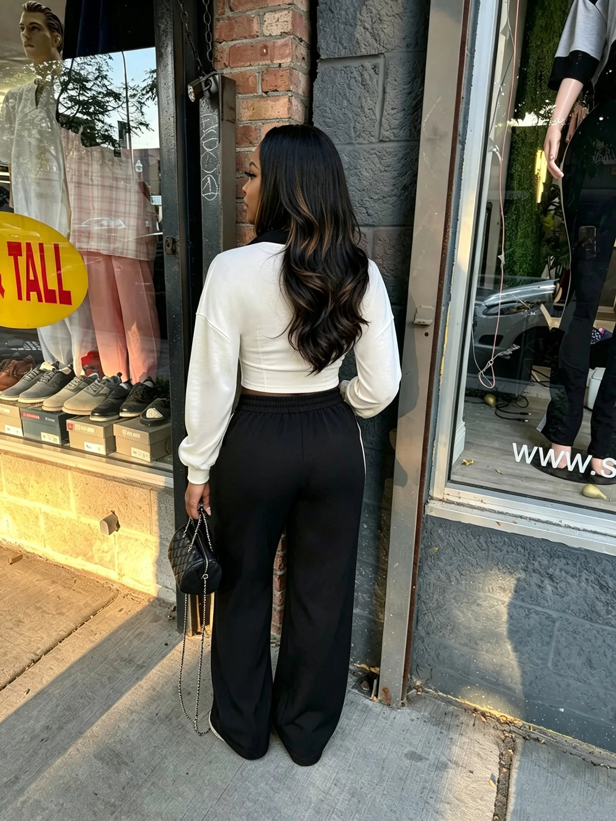 Pant Set Women Two Piece Sets Jogger Tracksuit Turn Down Collar Full Sleeve Striped Coats Wide Leg Long Pants Elastic Waist