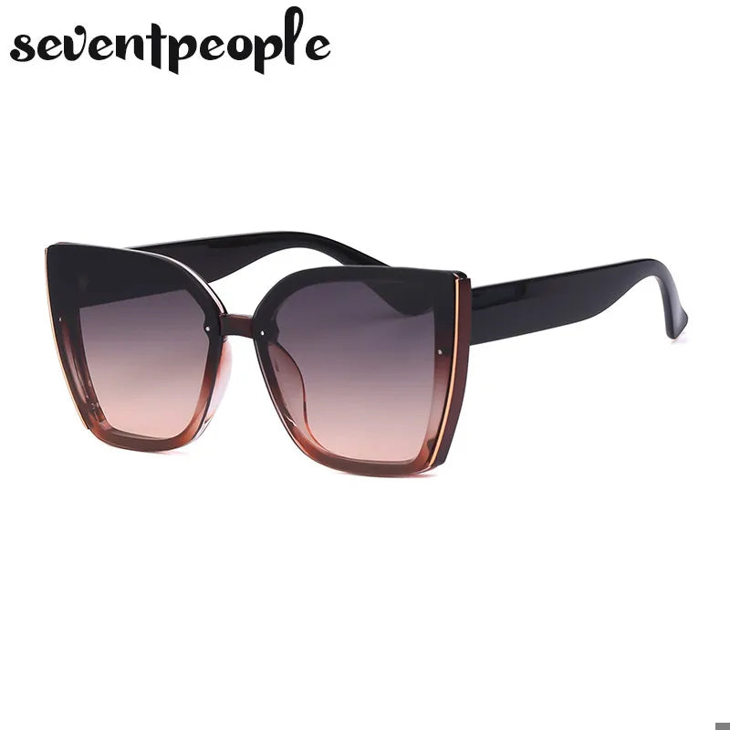 Oversized Cat Eye Sunglasses Women Big Frame 2025 Luxury Brand Fashion Square Sun Glasses for Ladies Retro Trendy Cateye Eyewear - JN Fashion Fusion