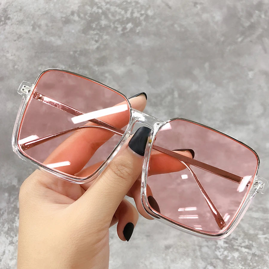 Sunglasses Women 2025 Drive Travel Big Square Frame Luxury Brand Design Gradient Colors Vintage Sun Glasses Ladies Men Unisex - JN Fashion Fusion