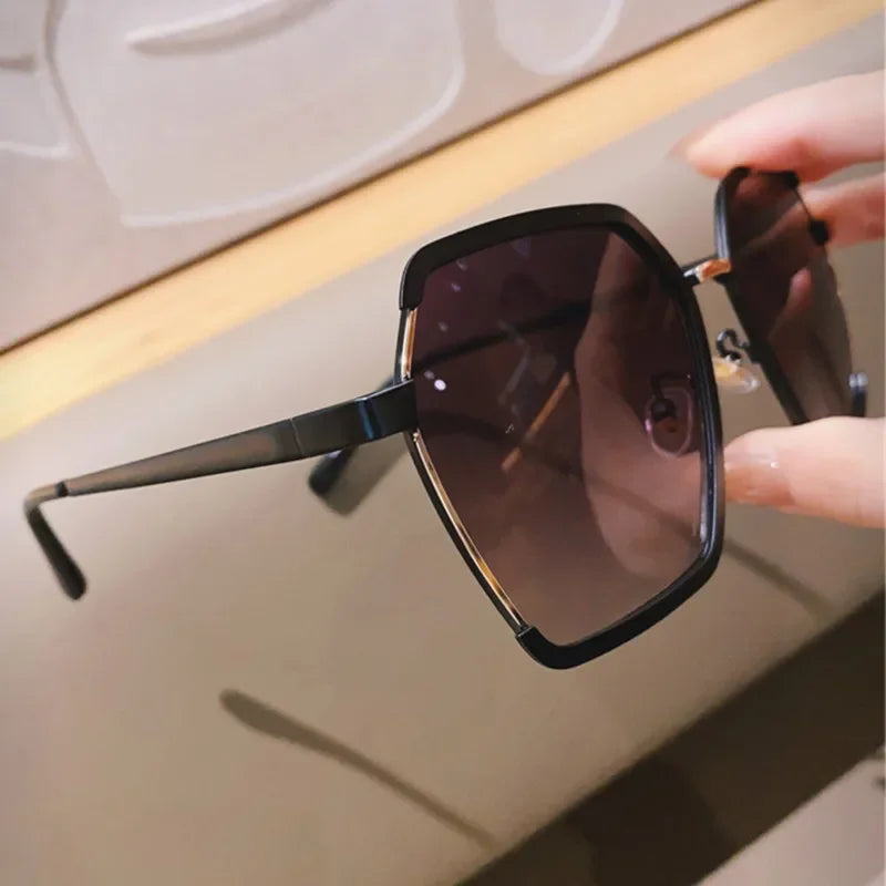 Women Square Sunglasses for Men Oversized White Tea Original Brand Design Sun Glasses Female Shades Travel Sunshade Gafas De Sol - JN Fashion Fusion