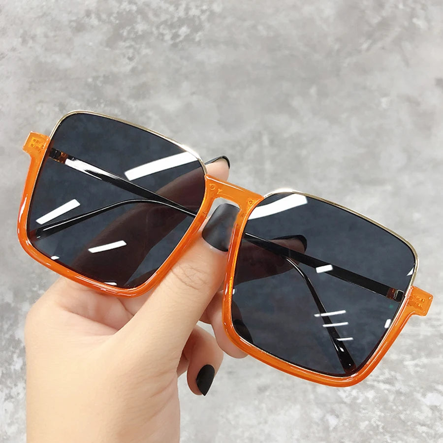 Sunglasses Women 2025 Drive Travel Big Square Frame Luxury Brand Design Gradient Colors Vintage Sun Glasses Ladies Men Unisex - JN Fashion Fusion