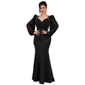 2026 Autumn Fashion Women's Dress Solid Color Temperament Concealed Waist Hot Diamond Long Sleeve Fish Tail Dress - JN Fashion Fusion