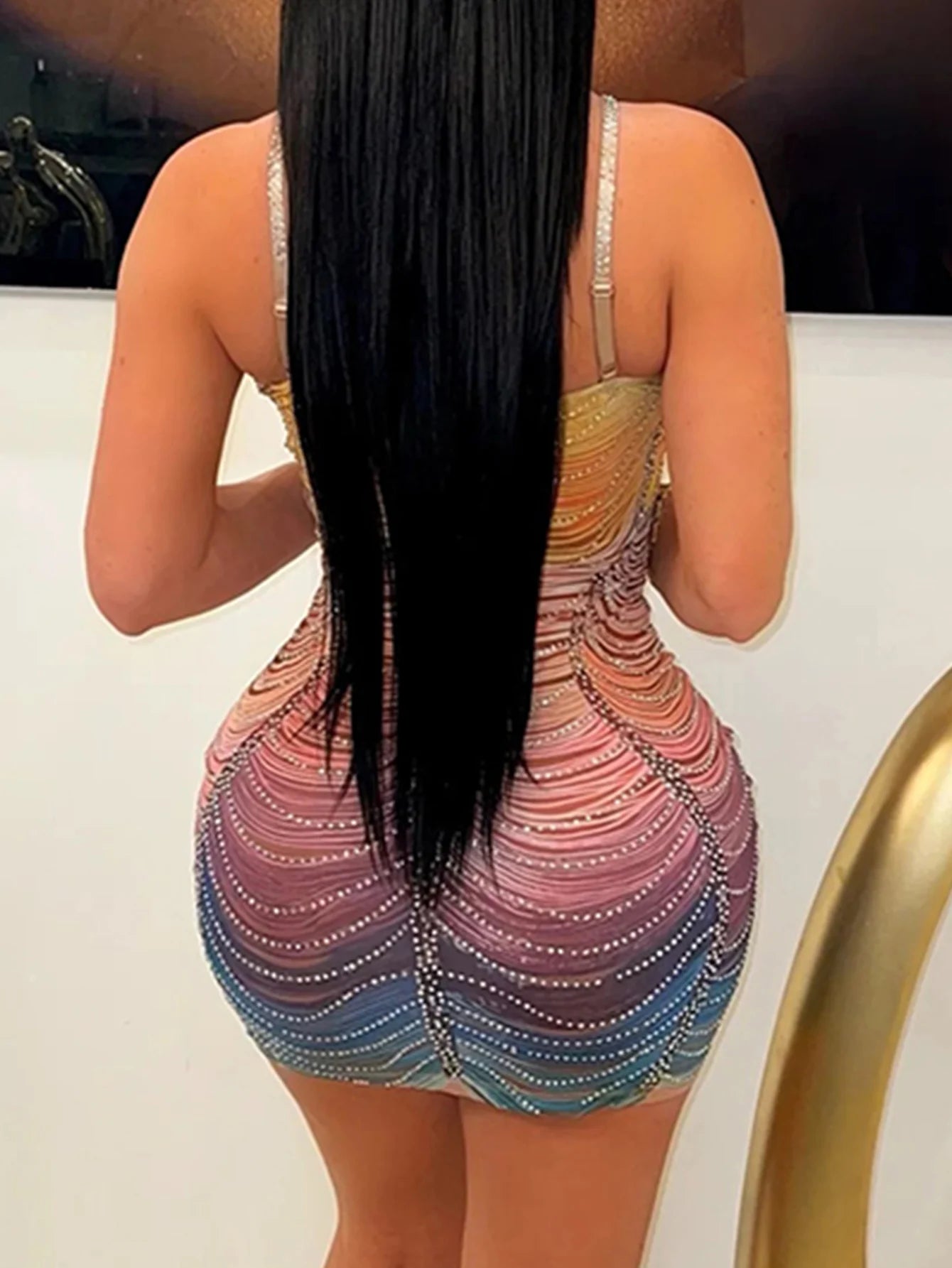 Sexy backless mini rhinestone summer dress women elegant luxury bodycon club birthday party dress short evening dresses vestidos - JN Fashion Fusion