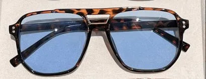 1pcs-Vintage Square Sunglasses for Women Men Thick Frame Double Bridges Eyewear Female Chic Polygon Sun Glasses Shades - JN Fashion Fusion