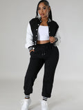 Women's long sleeve jacket and jogger pants set by JN Fashion Fusion, active streetwear two-piece tracksuit in stylish design