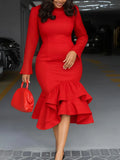 Elegant Church Dresses Long Sleeves Mermaid Ruffles for Women Office Ladies Work Business Party Fashion Autumn 2026 New African - JN Fashion Fusion