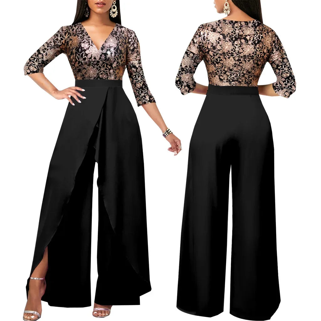 Vestidos Ladies Long Luxury Designer Classy Party Dress Off the Shoulder Short Sleeve Slit Maxi Long Dresse - JN Fashion Fusion