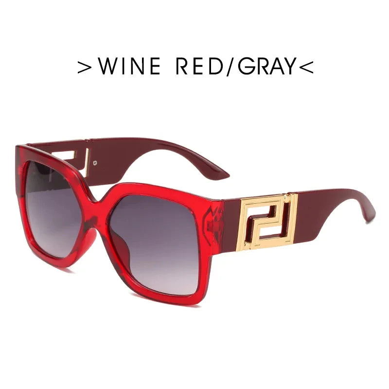 Sunglasses Men Women Vintage Oversize Trendy Square Gradient Shades Sun Glasses 2023 Luxury Brand Design Fashion UV400 Eyewear - JN Fashion Fusion