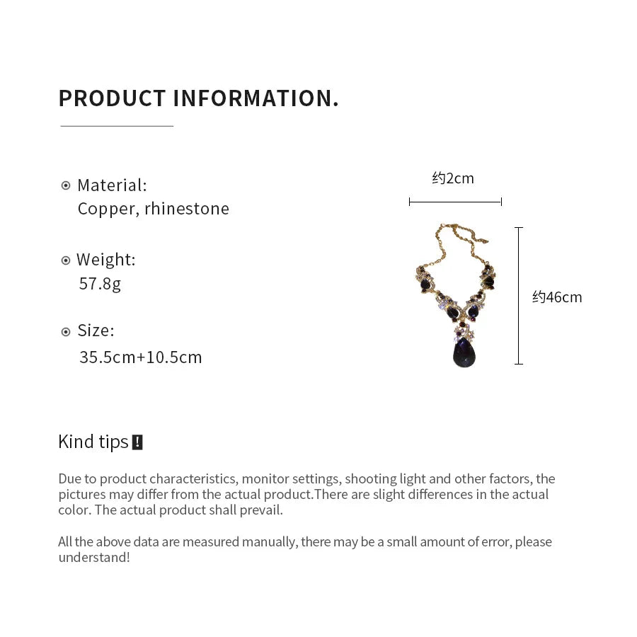 2 Pcs Inlaid Rhinestone Water Drop Necklace Earring Jewelry Sets for Women 2025 Hot Sale Personalized Wedding Bride Accessories - JN Fashion Fusion